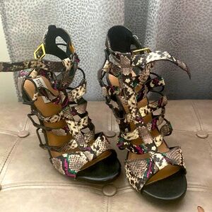 Steve Madden Embossed Snake Strappy Stilletto